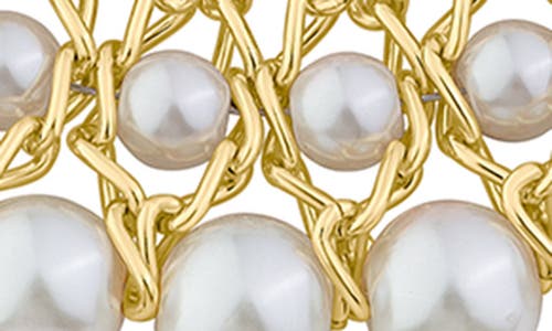 Jardin Three-row Graduated Imitation Pearl Necklace In White/gold