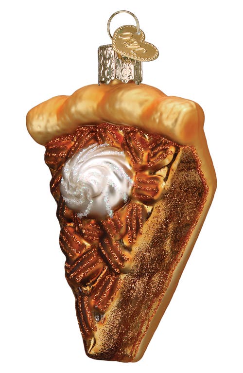 Old World Christmas Pecan Pie Glass Ornament in Golden Brown 