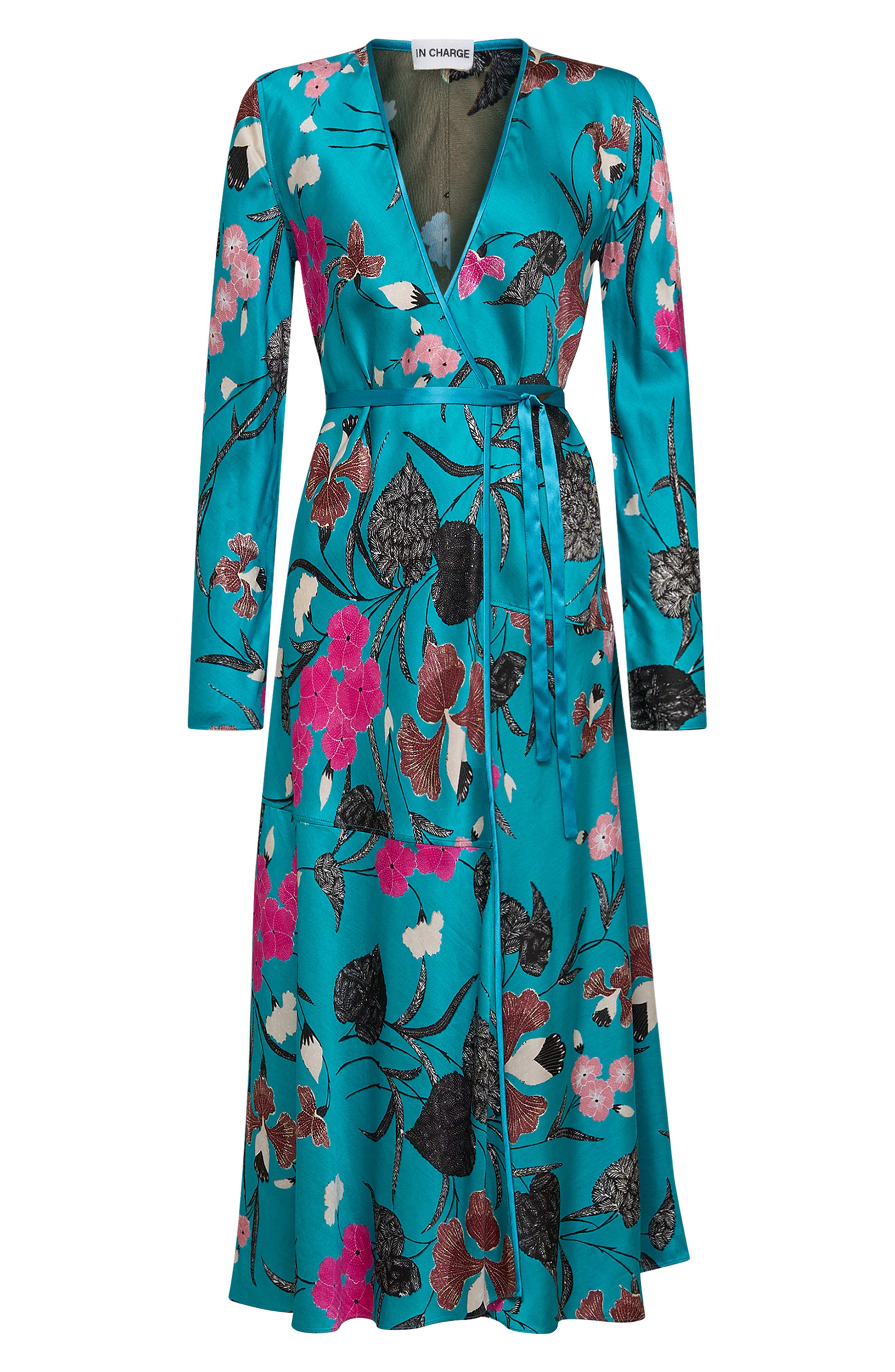 slim fit dress slacks Wrap and Tie Gown Forest / Large main image 1