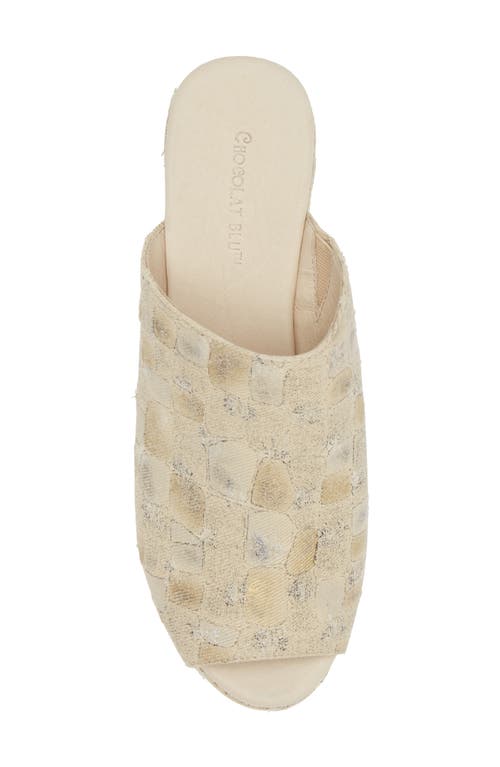 Chocolat Blu Gordie Platform Slide Sandal In Cream Wash