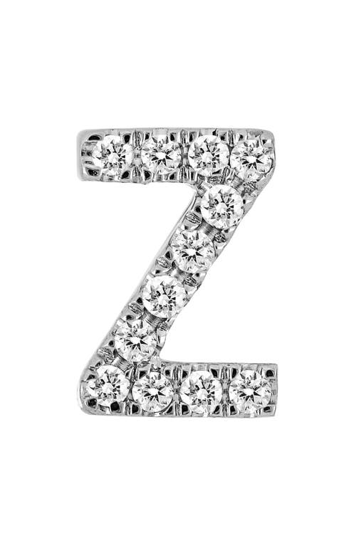 Shop Bony Levy Single Initial Earring In White Gold/z