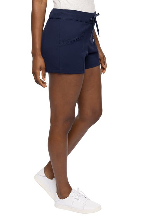 Shop Travismathew Friday Ponte Shorts In Navy