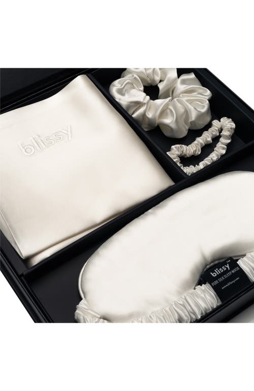 Shop Blissy Dream 4-piece Mulberry Silk Set In Whitednu