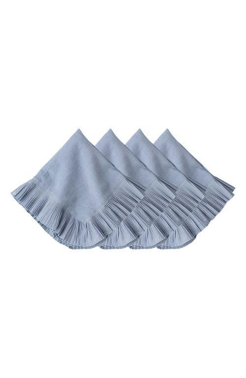 Juliska Mademoiselle White Napkins, Set Of 4 In Chambray
