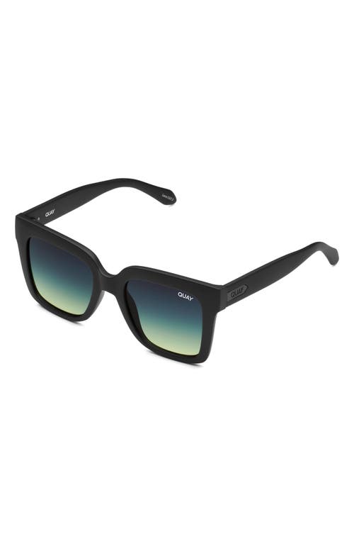 Shop Quay Icy 51mm Gradient Square Sunglasses In Matte Black/smoke Green