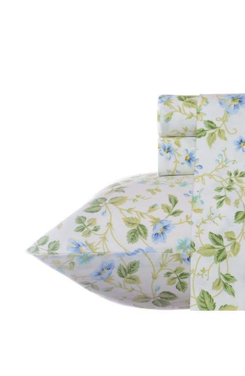 Laura Ashley Spring Bloom Cotton Sheet Set In Periwinkle