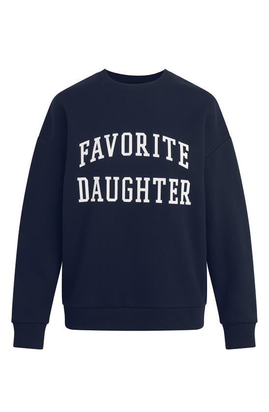 Shop Favorite Daughter Collegiate Cotton Blend Sweatshirt In Navy