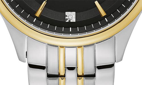 Bulova Two-tone Stainless Steel Quartz Diamond Embellished Bracelet Watch, 32mm In Two-tone