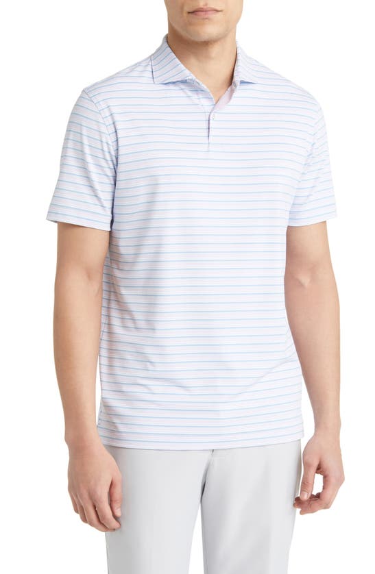 Peter Millar Crown Crafted Martin Stripe Performance Stretch Polo Shirt In Channel Blue