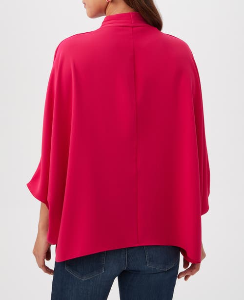 Trina Turk Concourse Draped Georgette Top In Fairy Fuchsia