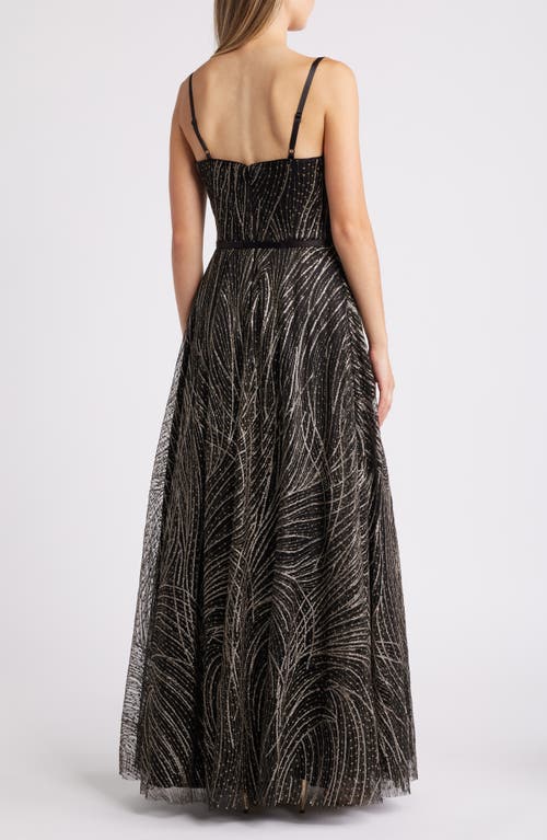 Shop Vince Camuto Sequin Embroidery Tulle Gown In Black Taupe