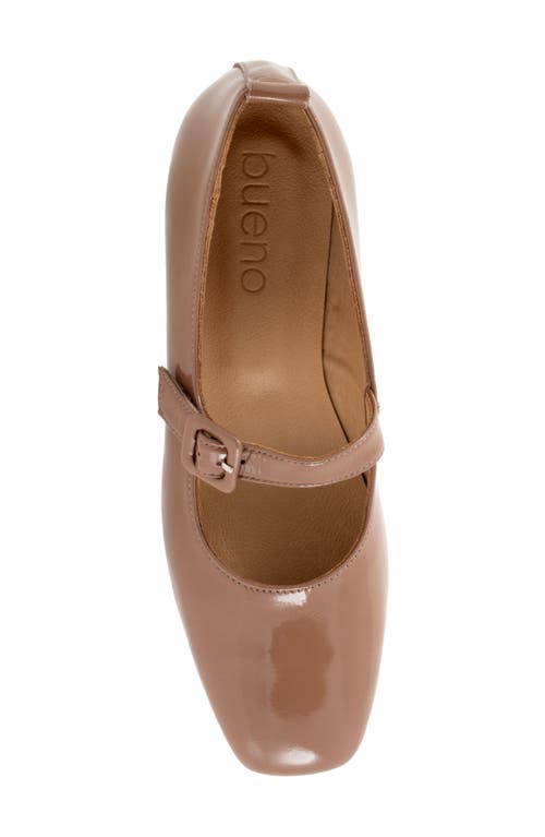 Bueno Eliana Mary Jane Flat In Taupe Patent