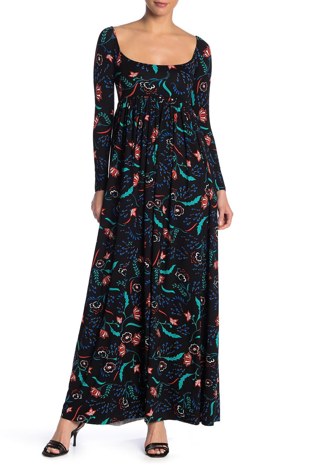 floral knit maxi dress