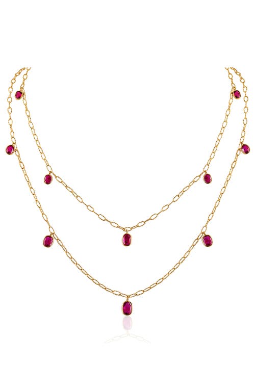 Shop Mindi Mond Ruby Tinsel Charm Chain Necklace In Yellow Gold/ruby