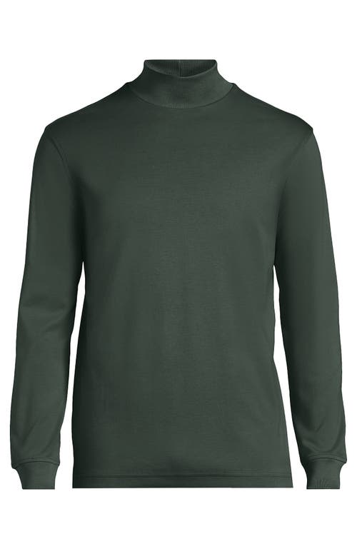 Shop Lands' End Cotton Supima Mock Turtleneck In Spruce