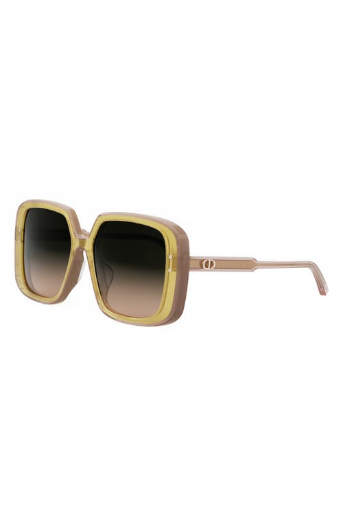 Shop Dior ‘highlight S3f 56mm Square Sunglasses In Shiny Yellow/gradient Green