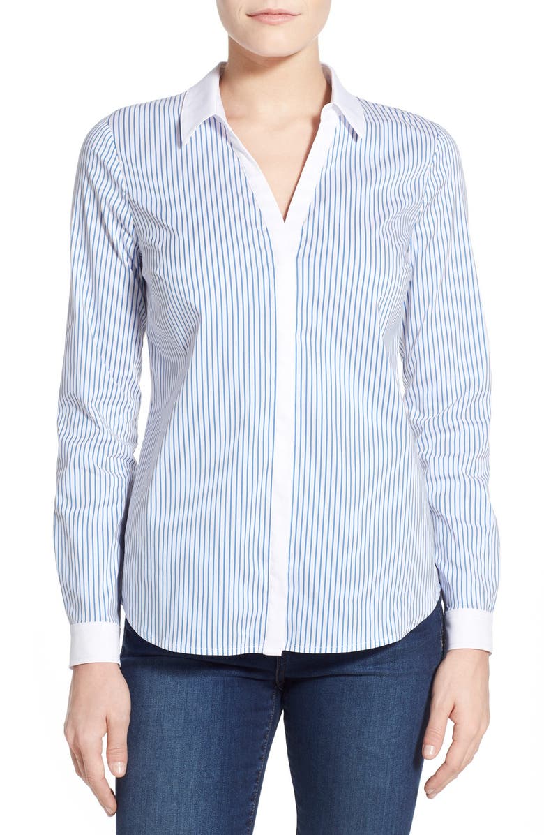 NYDJ Fit Solution Colorblock Stripe Shirt | Nordstrom