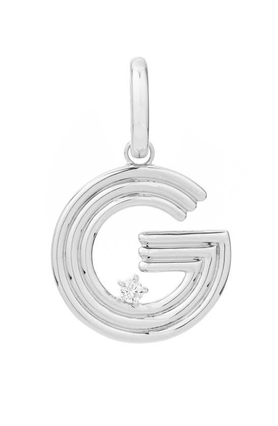 Shop Adina Reyter Groovy Letter Charm Pendant In Silver - G