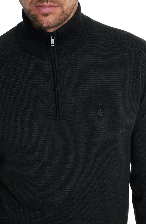 Shop John Varvatos Grand Birdseye Half-zip Cotton & Cashmere Pullover In Black