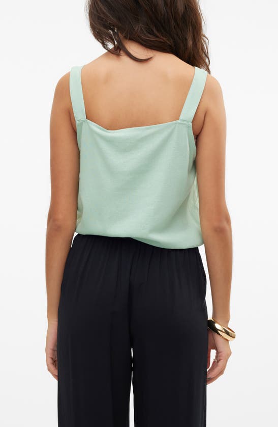 Shop Vero Moda Mymilo Drawstring Hem Camisole In Silt Green