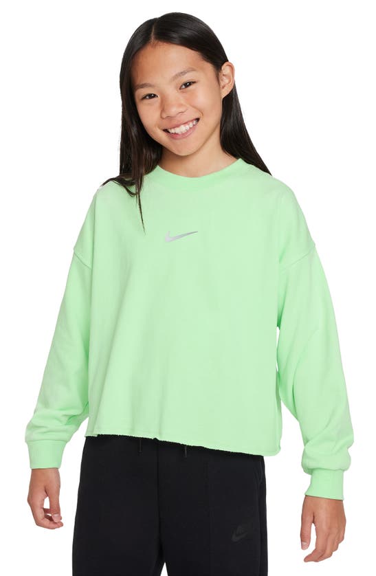 Shop Nike Kids' Dri-fit Crewneck Sweatshirt In Vapor Green