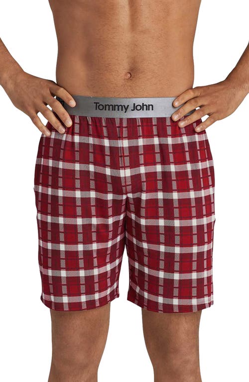 Second Skin Lounge Shorts in Emboldened Red Fireplace Plaid