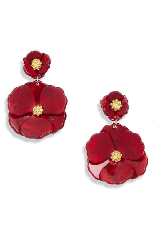 Nordstrom Pansy Drop Earrings In Dark Red