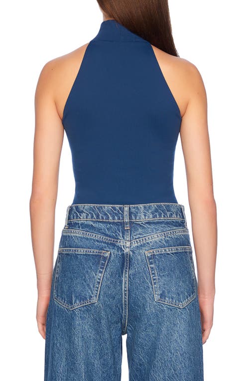 Shop Susana Monaco Mock Neck Sleeveless Crop Top In Stratus