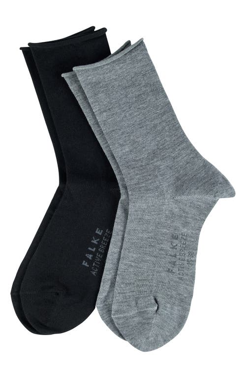 Shop Falke Active Breeze 2-pack Socks In Black/grey