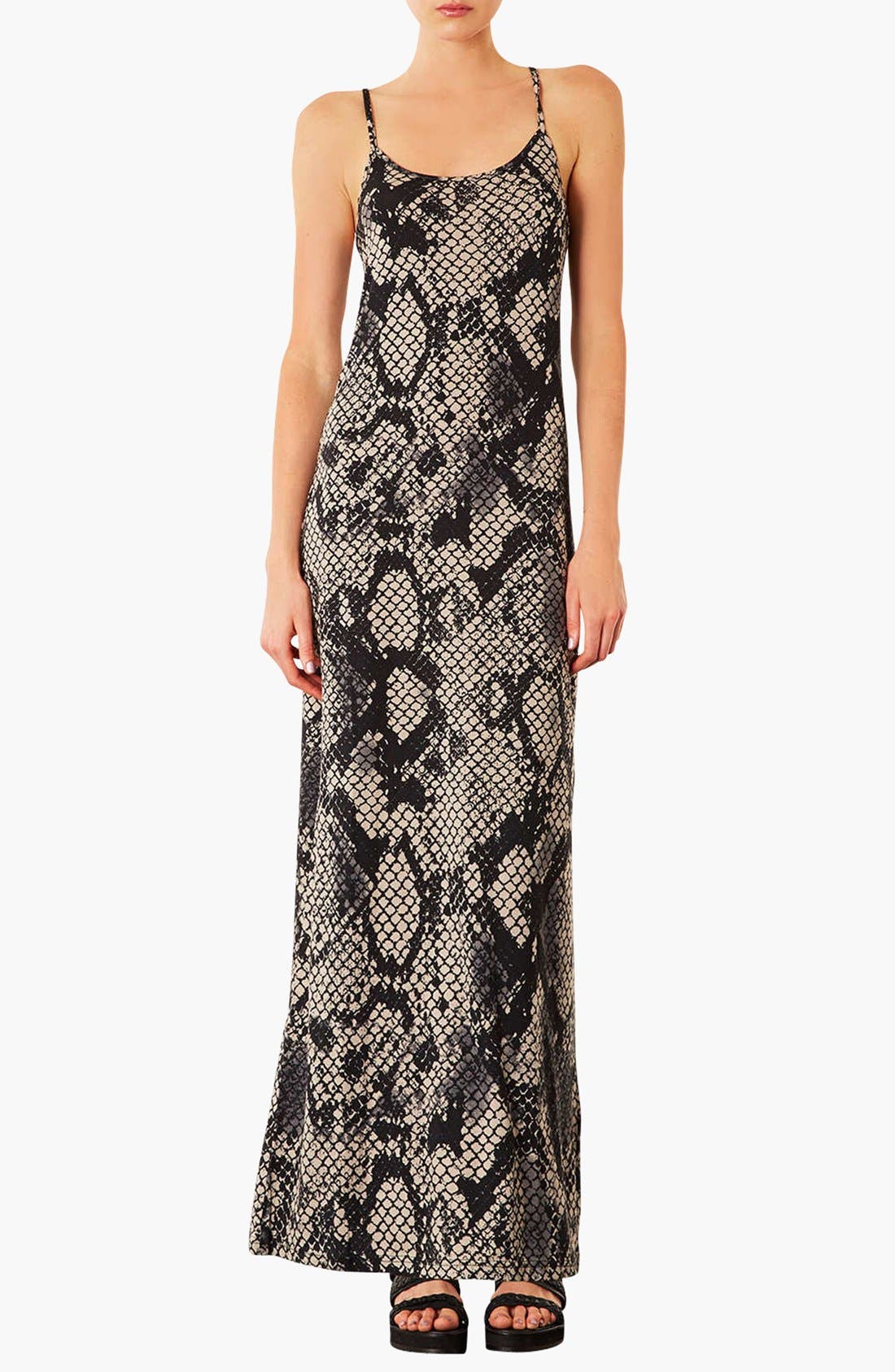 snake print maxi dress topshop