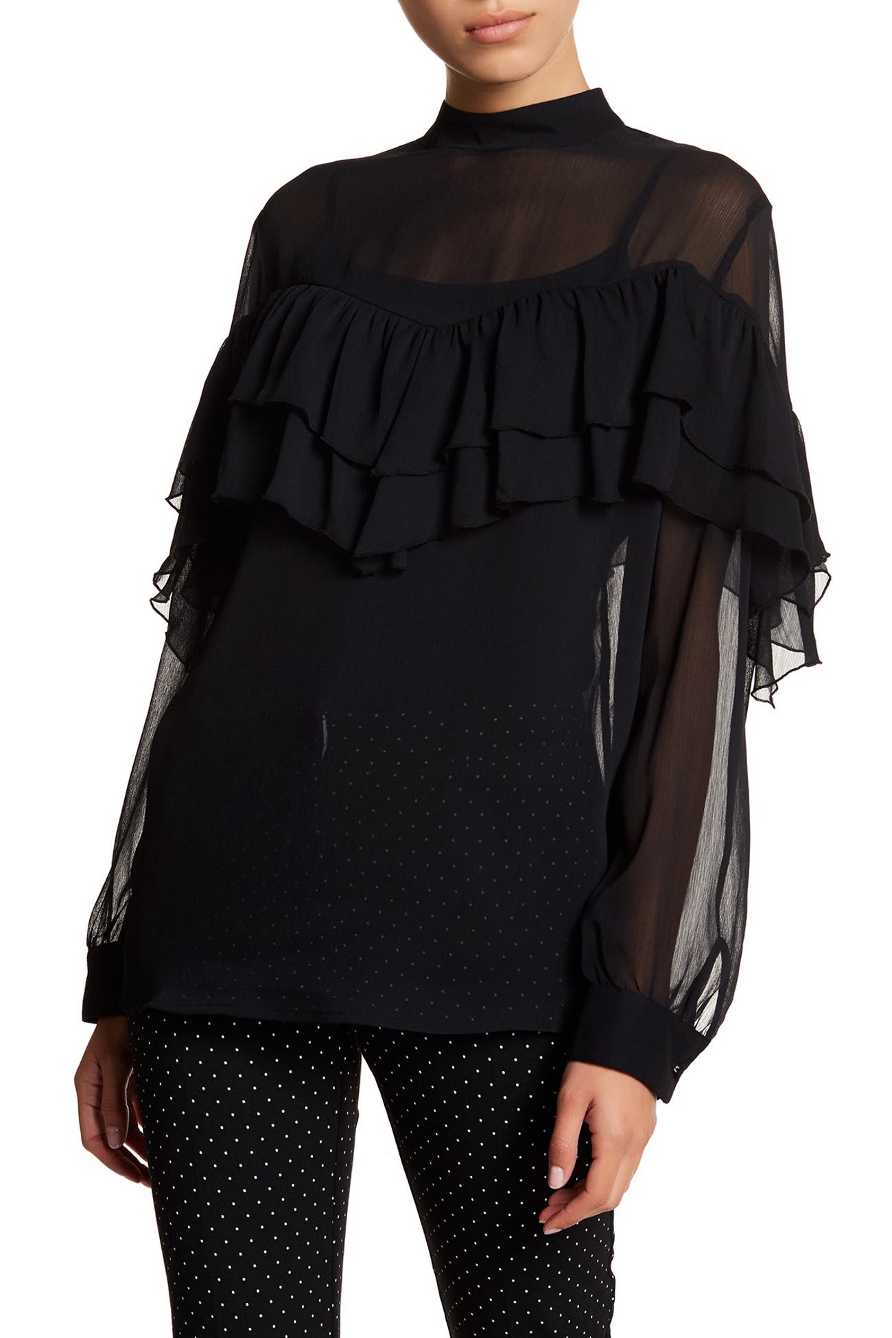 14th & Union | Mock Neck Ruffle Blouse | Nordstrom Rack