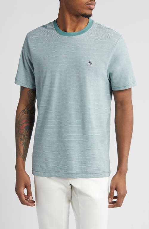 Jacquard Stripe Ringer T-Shirt in Sea Pine