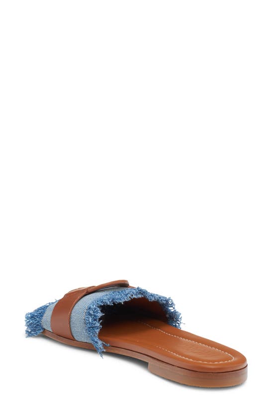 Shop Moncler Bell Slide Sandal In Washed Denim