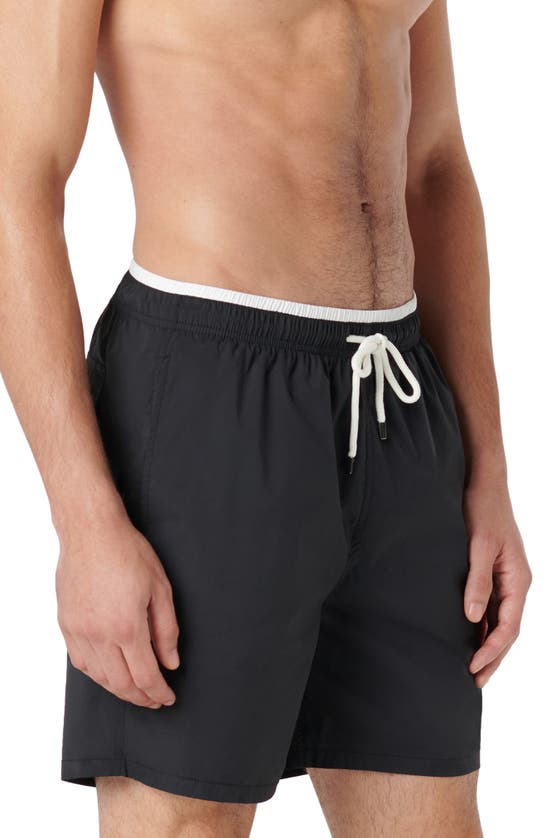 Shop Bugatchi Quinn Swim Trunks In Black