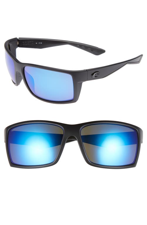 Shop Costa Del Mar Reefton 65mm Polarized Sunglasses In Blackout/blue Mirror