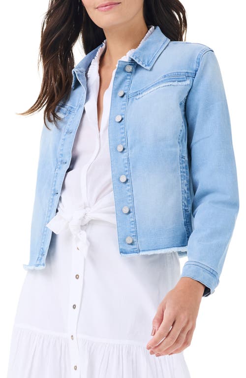 NIC+ZOE Fray Hem Denim Jacket Breeze at Nordstrom,