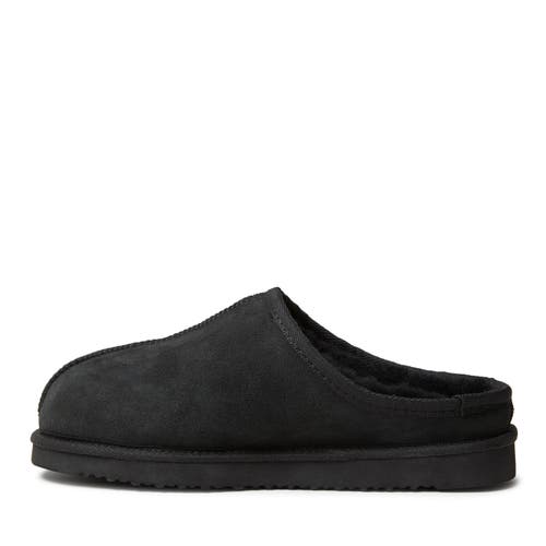 Shop Dearfoams Fireside Grafton Genuine Shearling Clog Slipper In Black