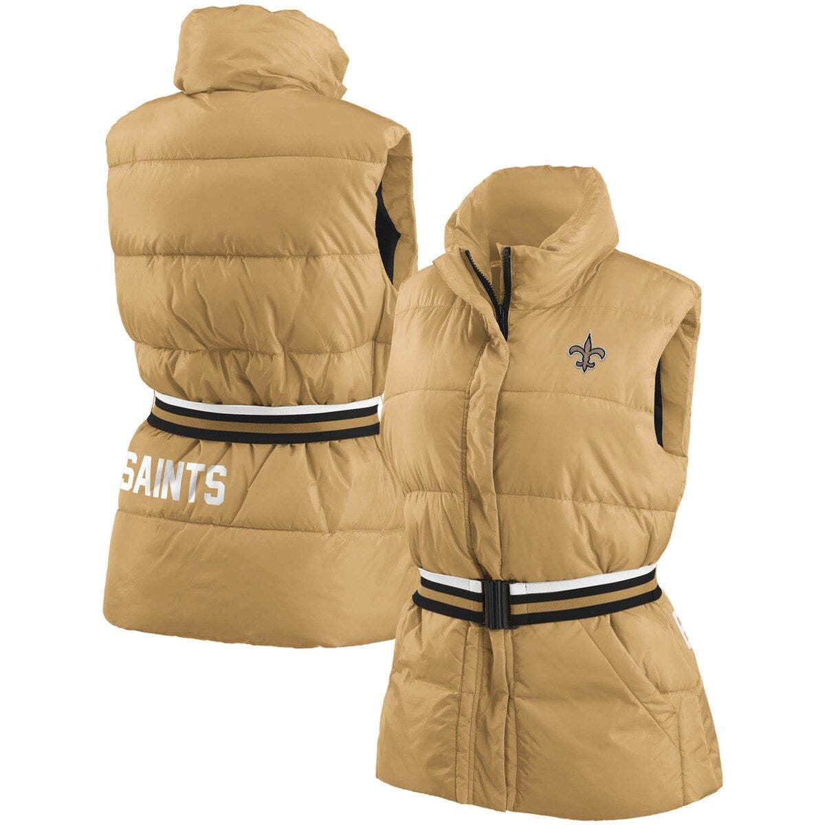 women's gold puffer vest