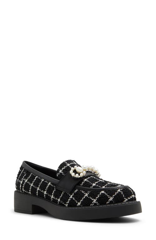 ALDO Dinara Lug Sole Loafer in Black Plaid 