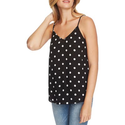 1.state Vintage Dot Chiffon Inset Camisole, Black