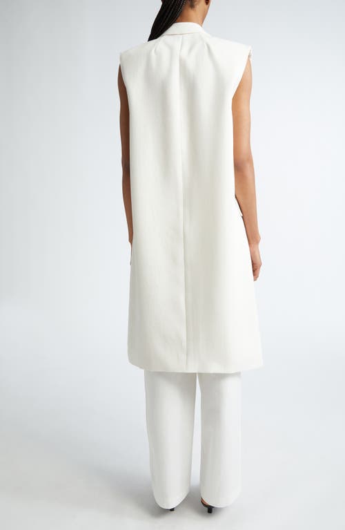 Shop Totême Toteme Grain De Poudre Long Vest In Off White