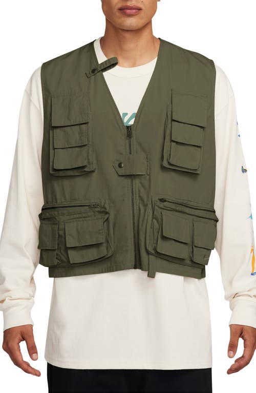 Shop Nike Life Utility Vest In Cargo Khaki/cargo Khaki