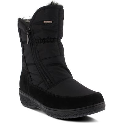Spring Step Ernestina Waterproof Faux Fur Bootie - Black