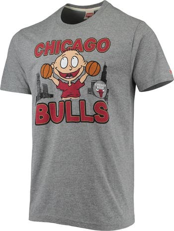 Chicago Bulls Logo T-Shirt from Homage. | Grey | Vintage Apparel from Homage.