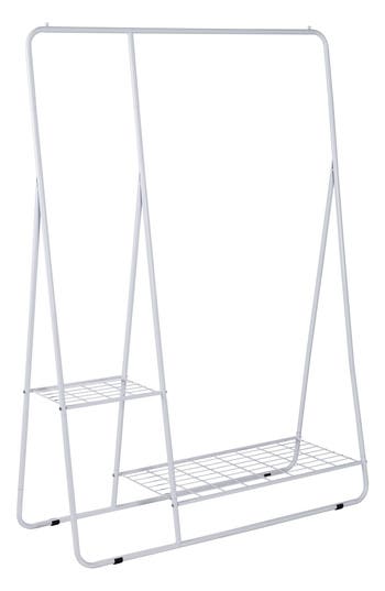 Honey-can-do Shelved Garment Rack In White