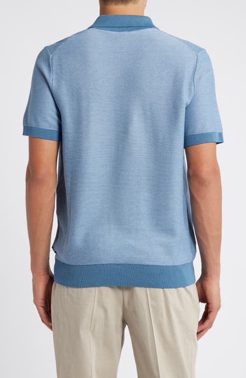 Shop Hugo Boss Boss Tempio Cotton & Lyocell Polo Sweater In Light Blue