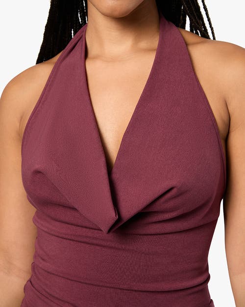 Weworewhat Halter Cowl Top In Eggplant