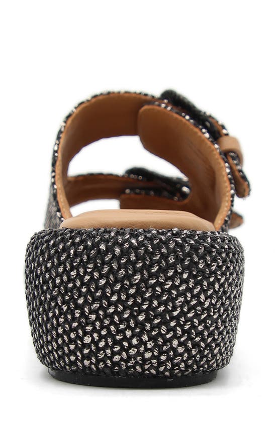 Gentle Souls By Kenneth Cole Theresa Platform Slide Sandal In Pewter Raffia