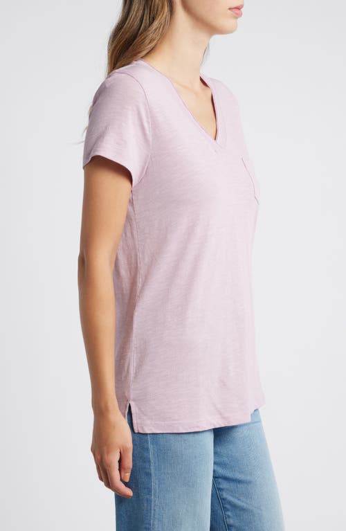 Shop Caslonr Caslon(r) V-neck Short Sleeve Pocket T-shirt In Purple Dawn