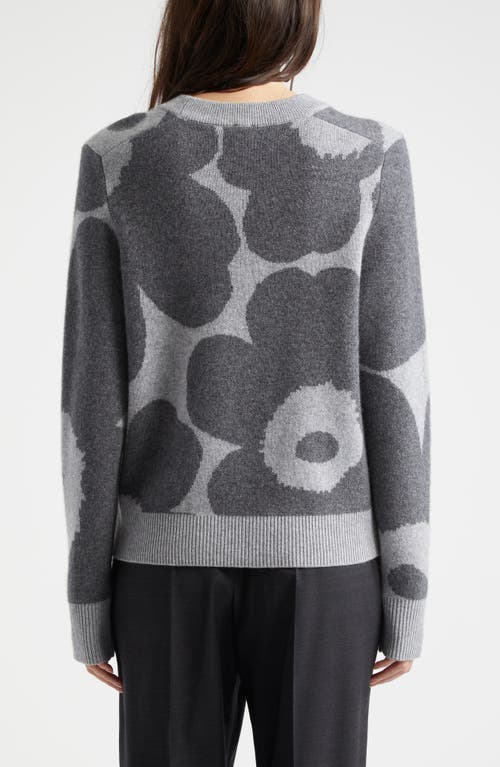 Shop Marimekko Aukio Unikko Wool & Cashmere Sweater In Dark Grey Grey